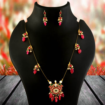 NK-324- Jadau Kundan Necklace with Emerald