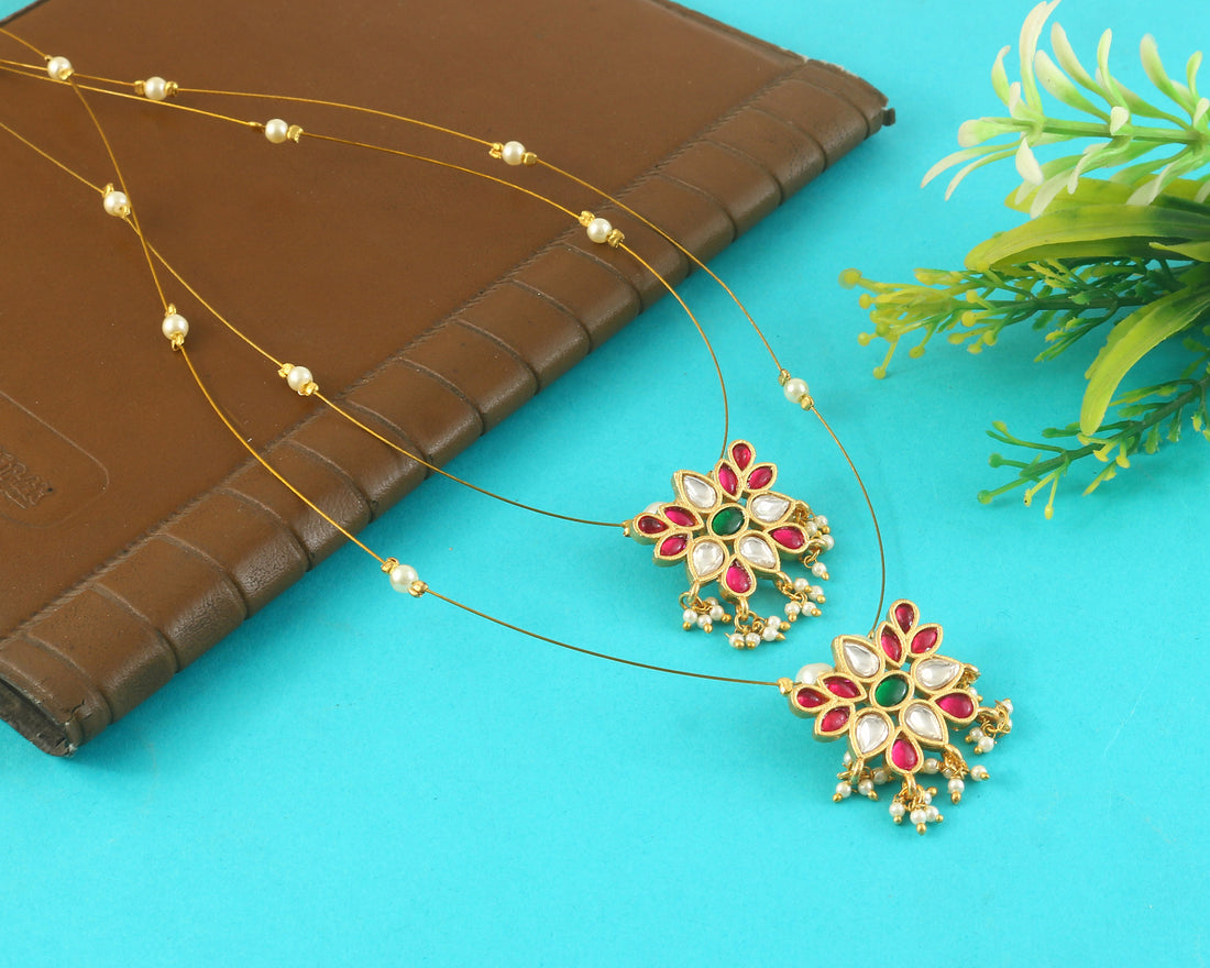 NK-328- Jadau Kundan Necklace with Emerald