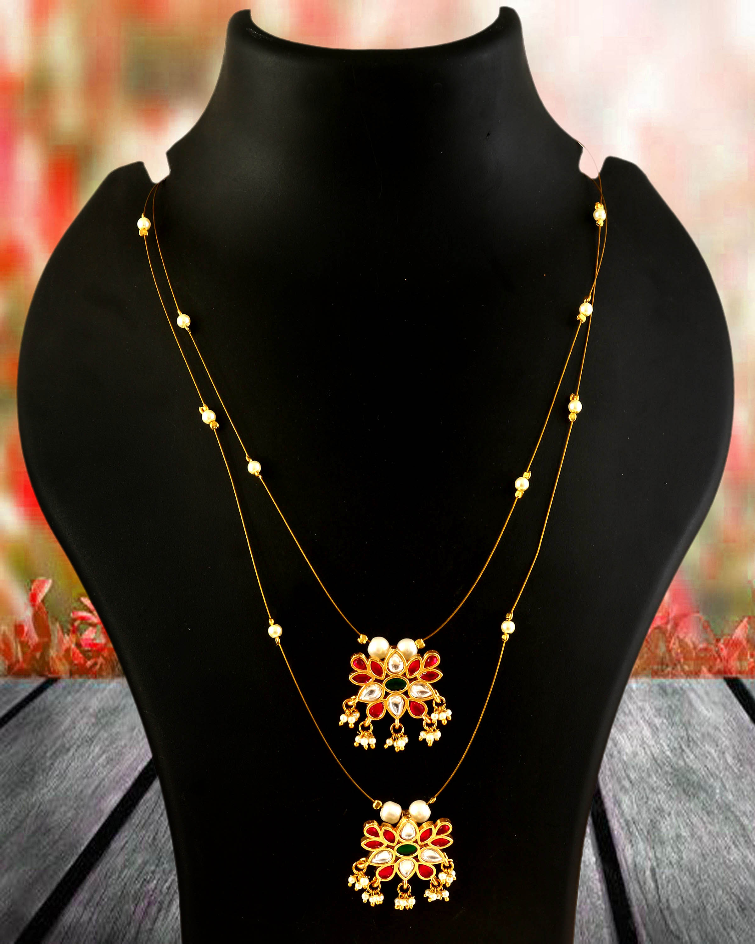 NK-328- Jadau Kundan Necklace with Emerald