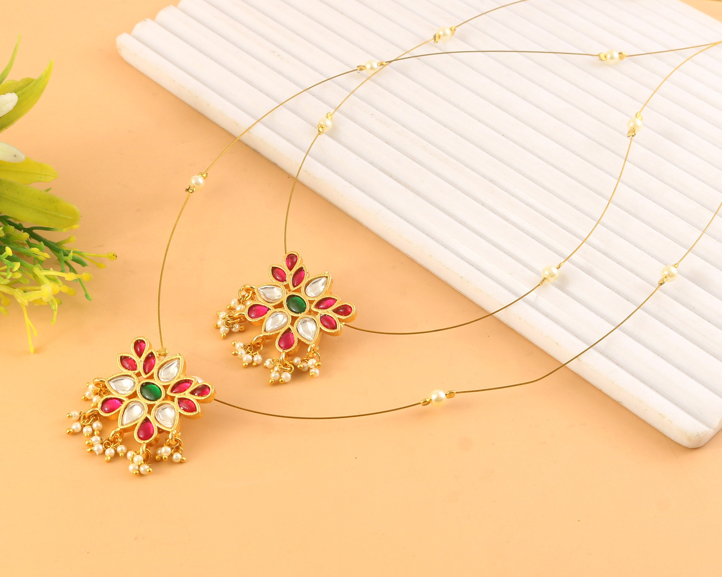 NK-328- Jadau Kundan Necklace with Emerald