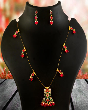 NK-329- Jadau Kundan Necklace with Emerald