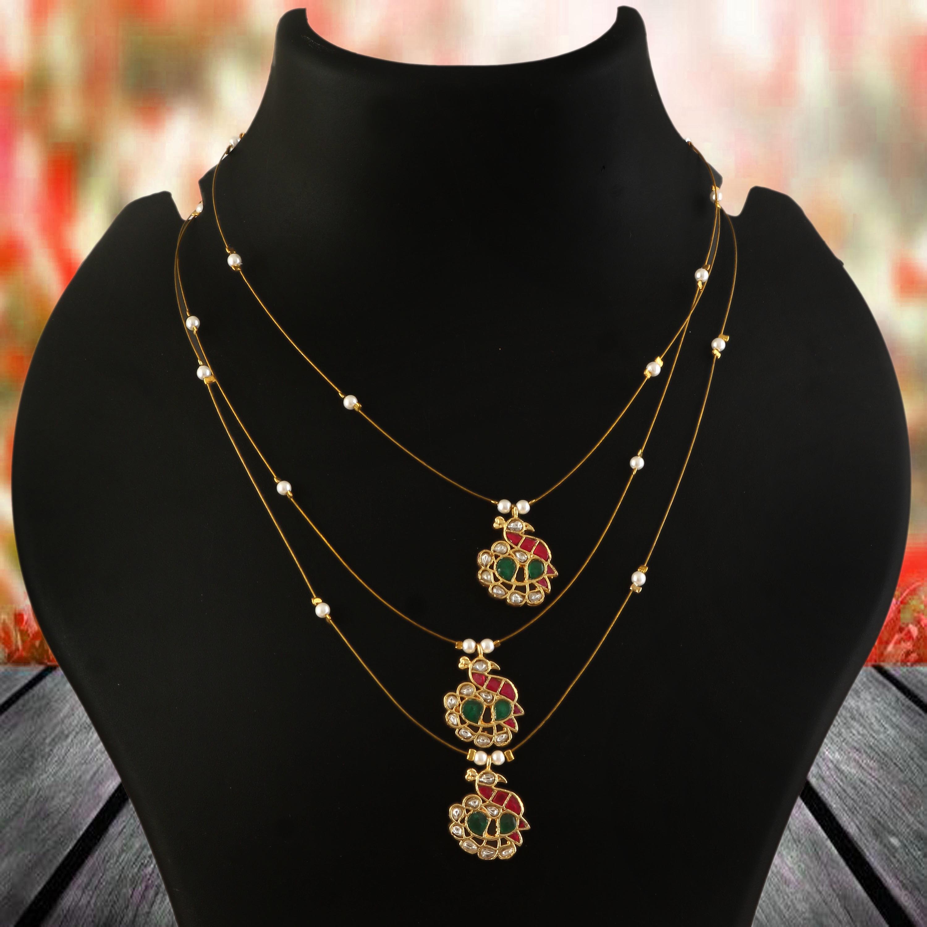 NK-336- Jadau Kundan Necklace with Emerald