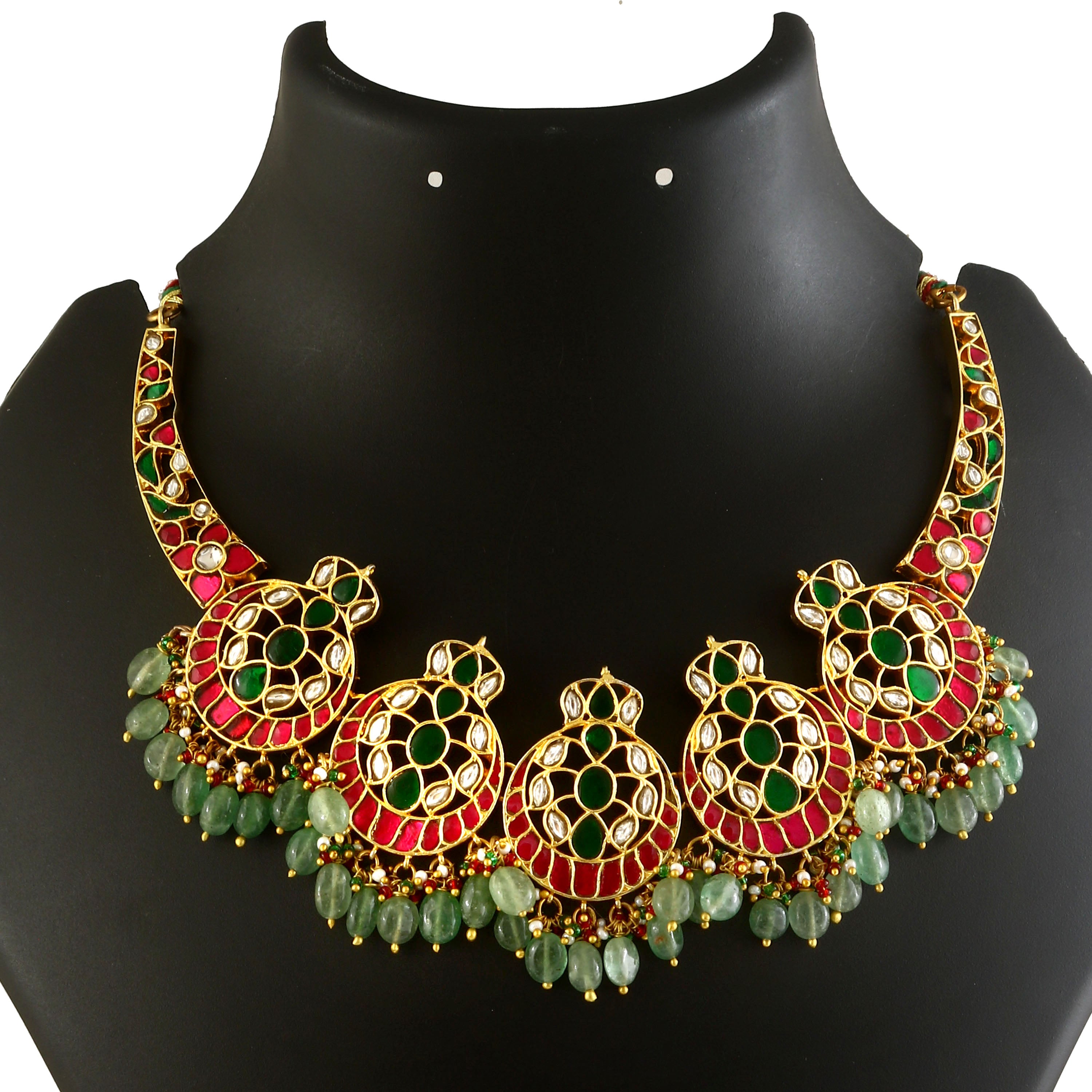 NK-346- Jadau Kundan Necklace with Emerald