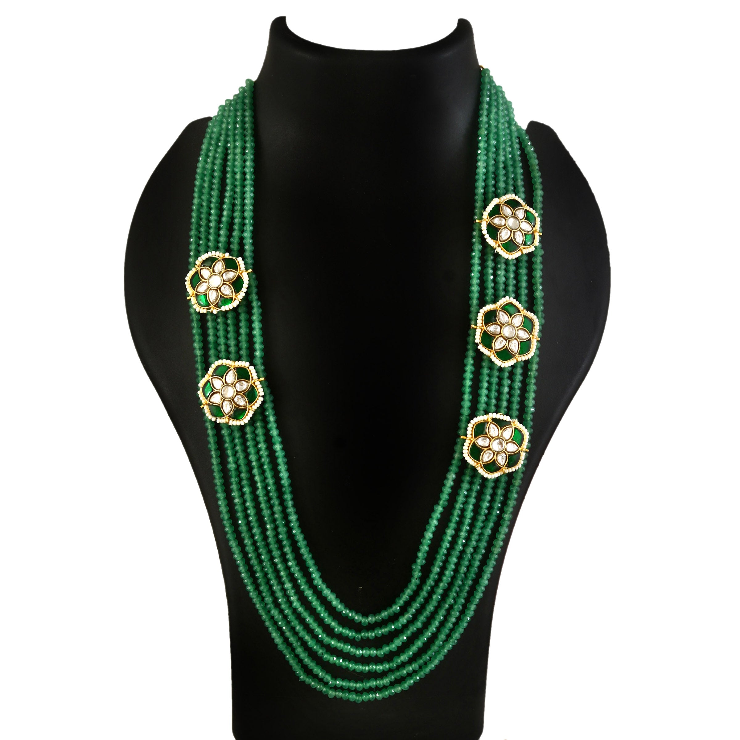 NK-349- Jadau Kundan Necklace with Emerald