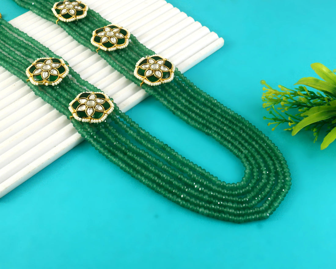 NK-349- Jadau Kundan Necklace with Emerald