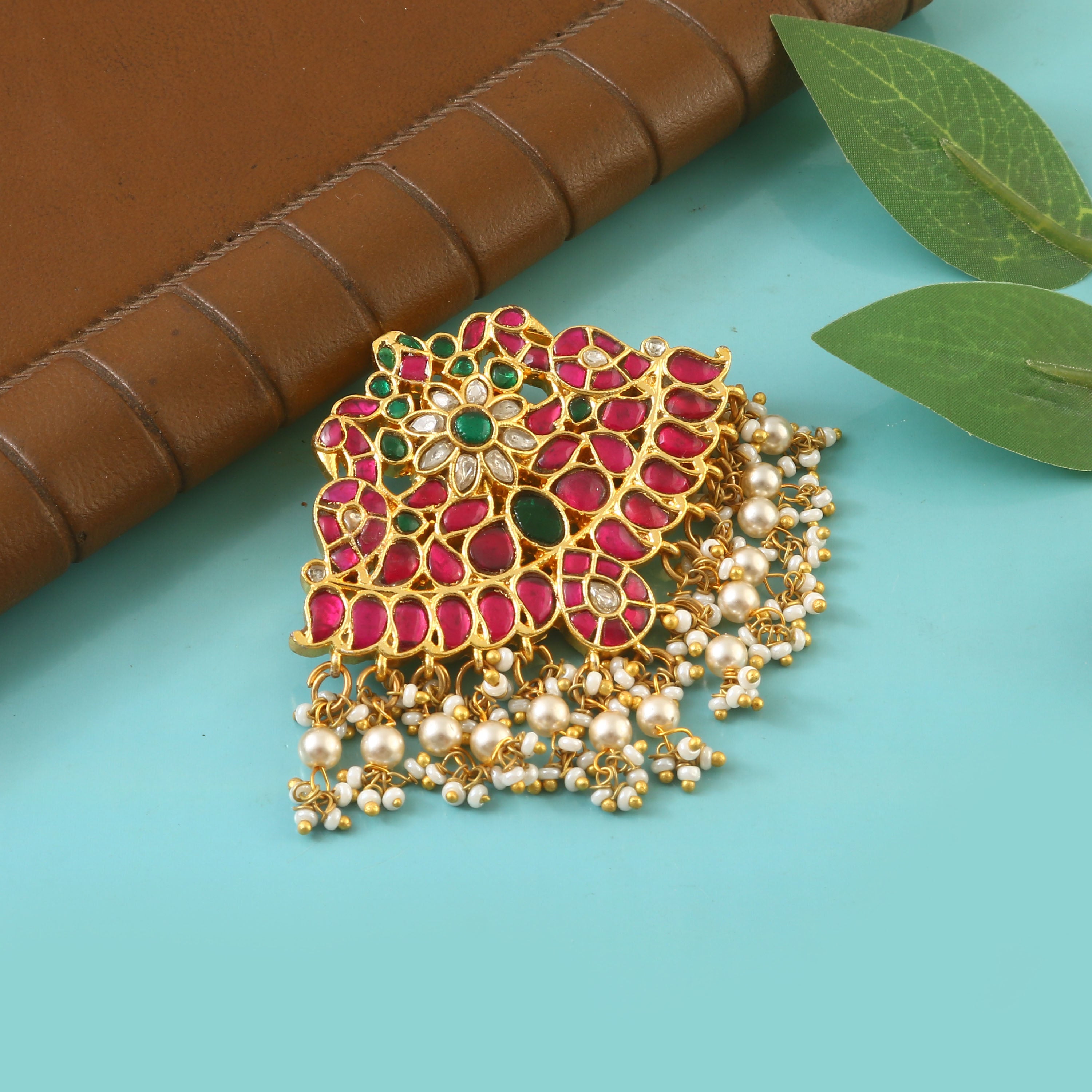 PN-103 - Jadau Kundan Pandent with Emerald