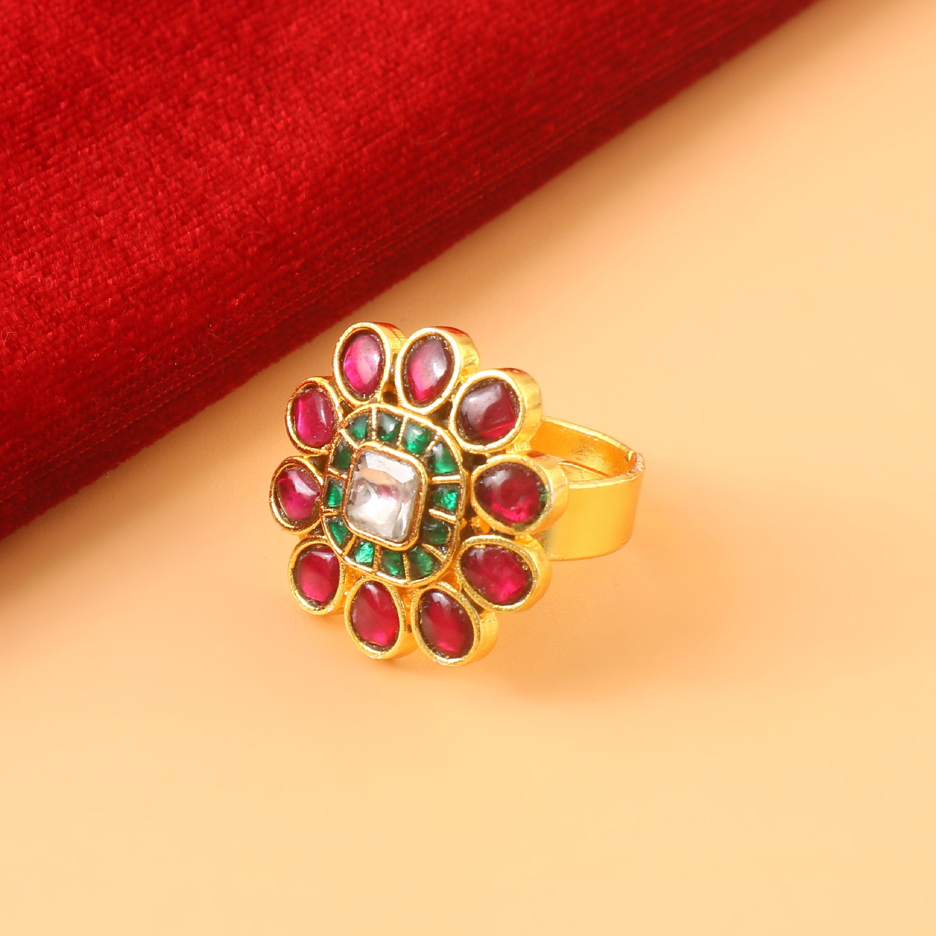 RG-102 - Jadau Kundan Ring with Emerald