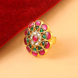 RG-104 - Jadau Kundan Ring with Emerald