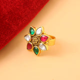 RG-105 - Jadau Kundan Ring with Emerald