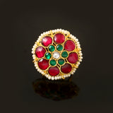 RG-107 - Jadau Kundan Ring with Emerald