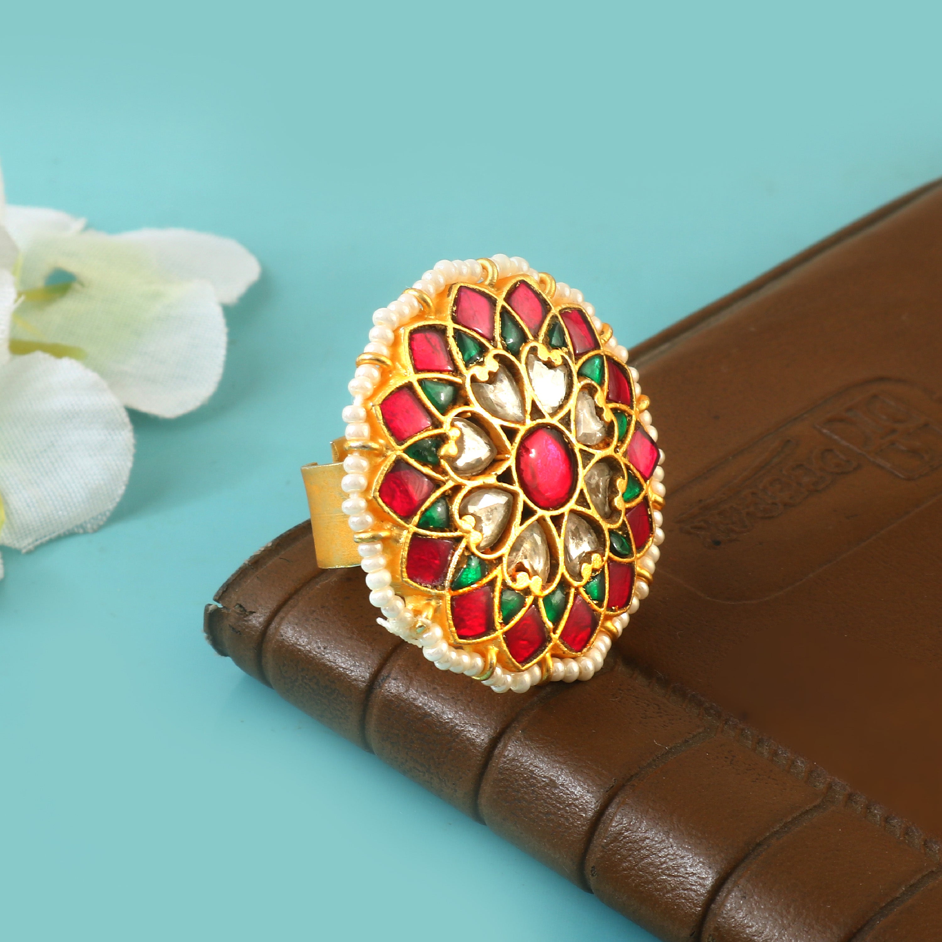 RG-113 - Jadau Kundan Ring with Emerald