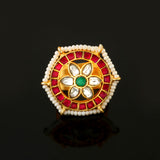RG-114 - Jadau Kundan Ring with Emerald