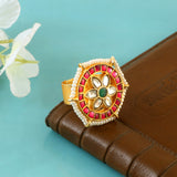 RG-114 - Jadau Kundan Ring with Emerald