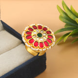 RG-115 - Jadau Kundan Ring with Emerald