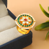 RG-117 - Jadau Kundan Ring with Emerald
