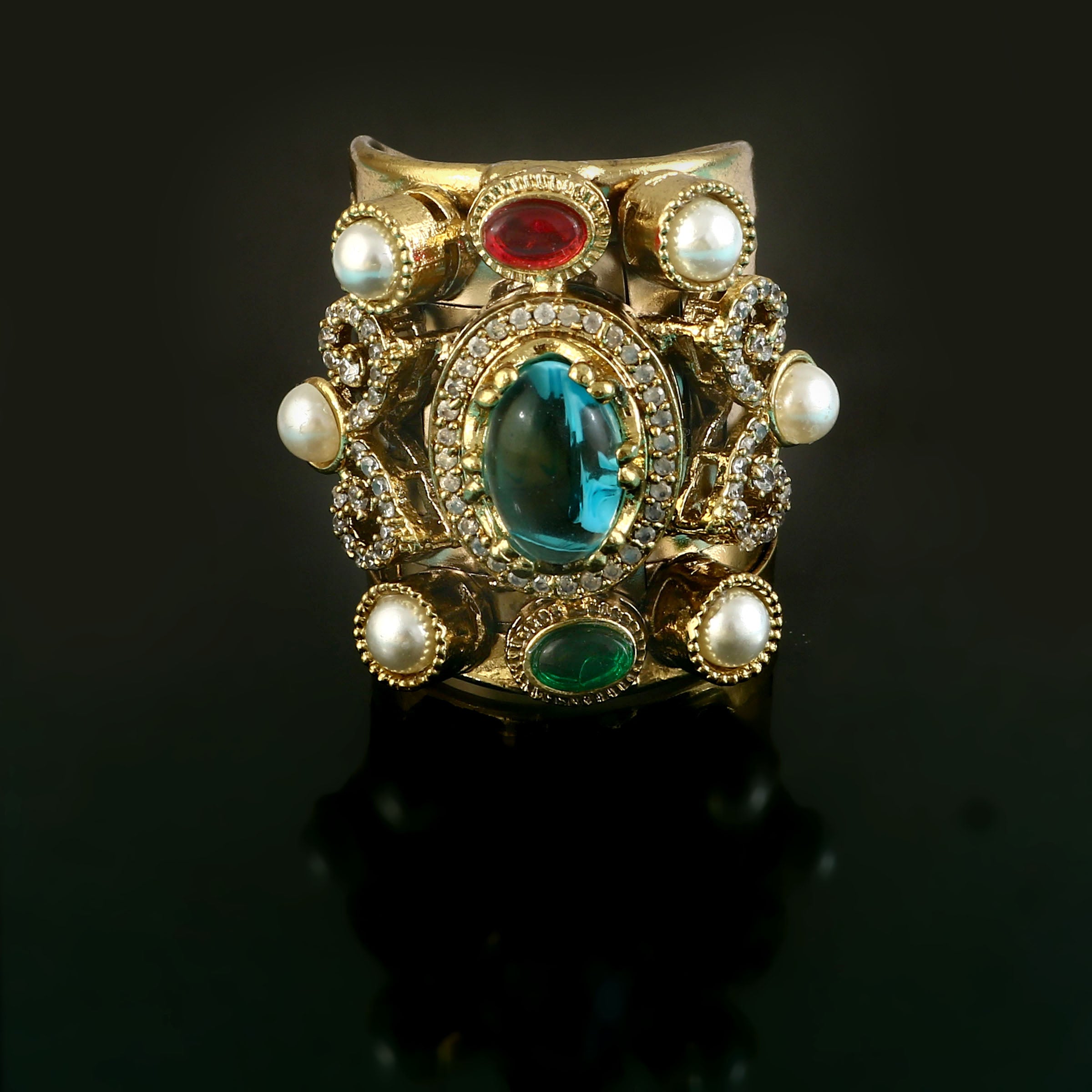 RG-125 - Jadau Kundan Ring with Emerald