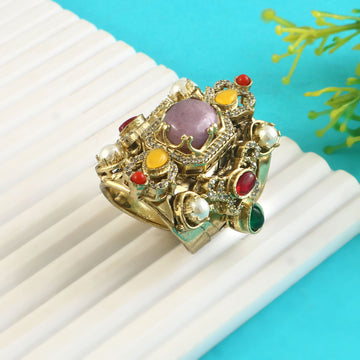RG-129 - Jadau Kundan Ring with Emerald