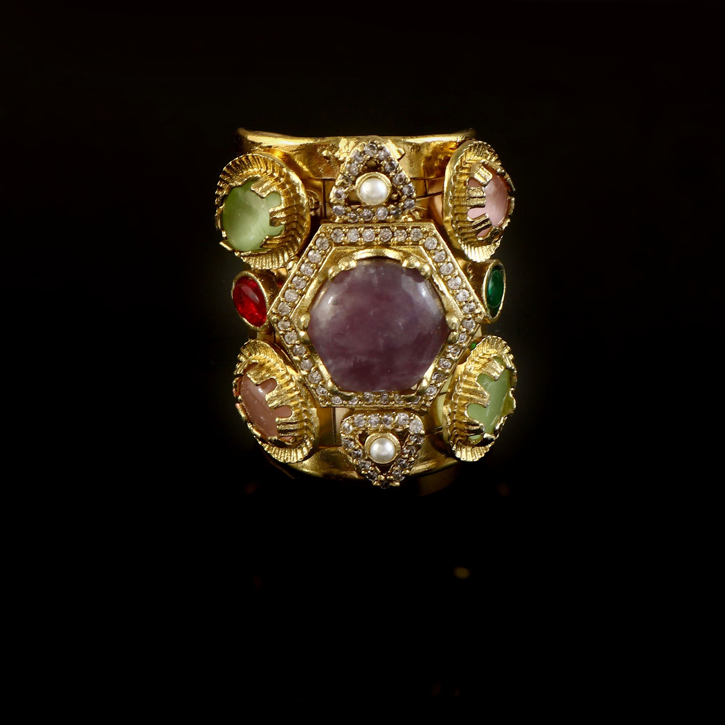 RG-130 - Jadau Kundan Ring with Emerald